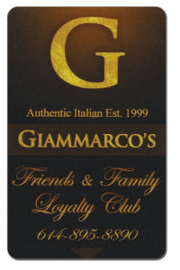 Friends and Family Loyalty Club Card family restaurant